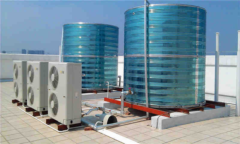 电子厂空气能热泵配空压机余热回收10吨热水