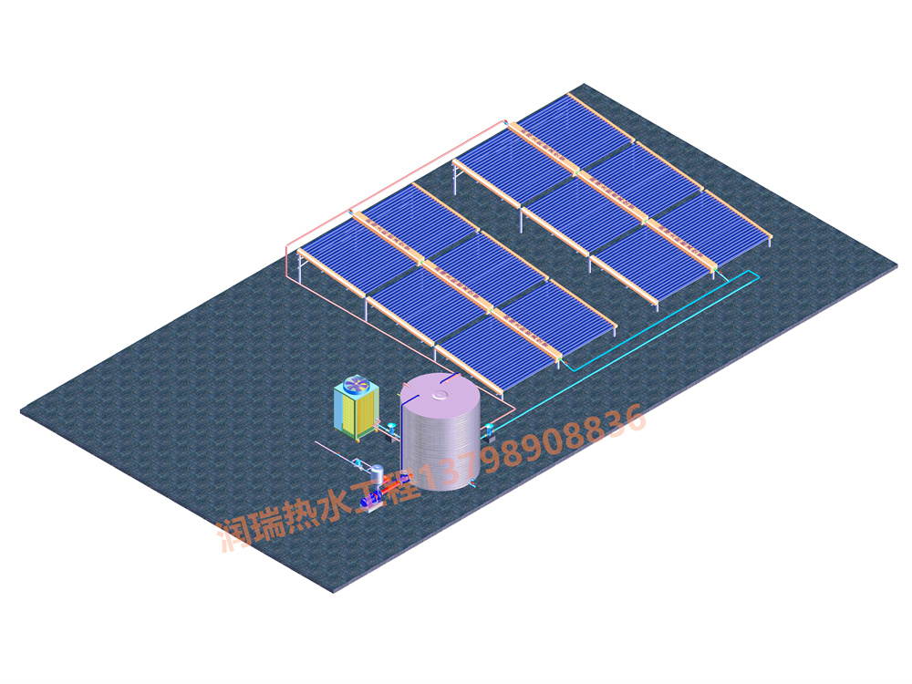 惠州大诚纺织有限公司宿舍空气能辅助太阳能真空管热水安装工程